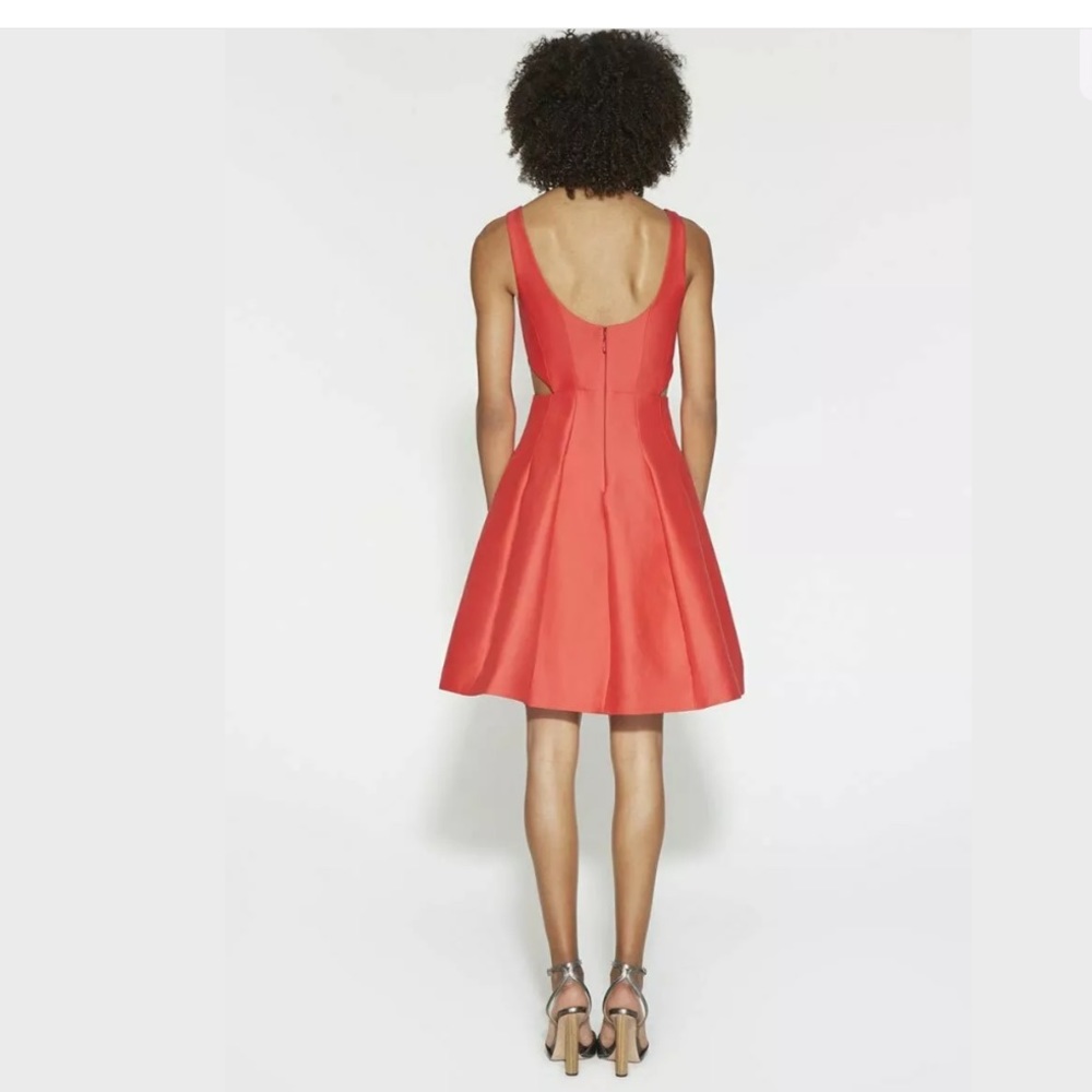 Halston Heritage Silk Faille Cutout Poppy Dress